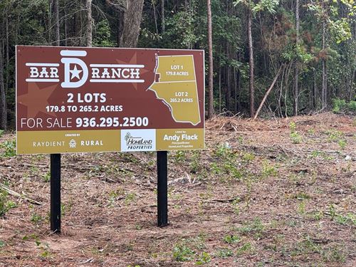 445 Acres, T-3, Bar D Ranch : Corrigan : Polk County : Texas