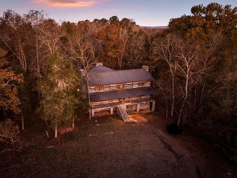 Historic Log Home with Creek : Chickamauga : Walker County : Georgia